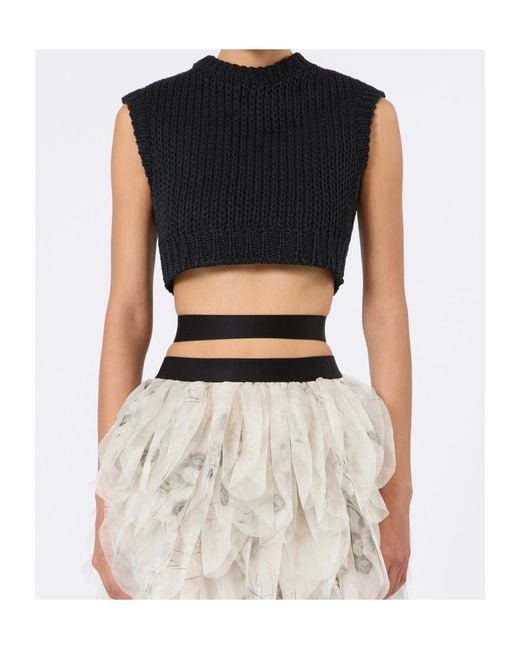 Max Mara Black Sleeveless Knitted Top