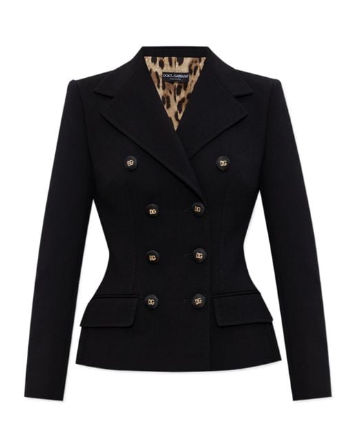 Dolce & Gabbana Black Double-Breasted Long Sleeved Blazer