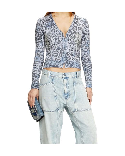 DIESEL Blue M-Alima-Leo V-Neck Cardigan