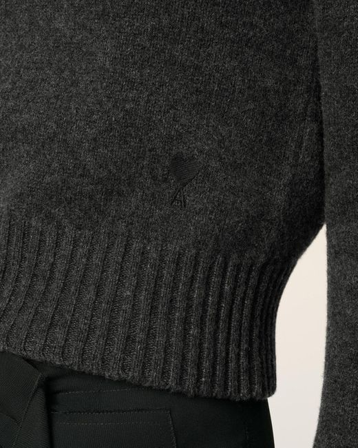 AMI Black Ami De Coeur-Embroidered Sweater
