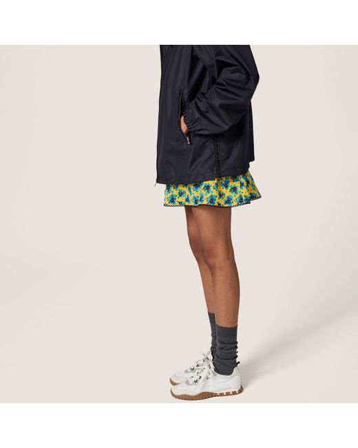 Miu Miu Black Lightweight Zipped Hooded Jacket