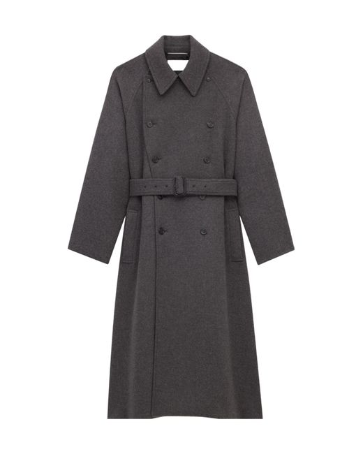 Saint Laurent Gray Long Coat for men