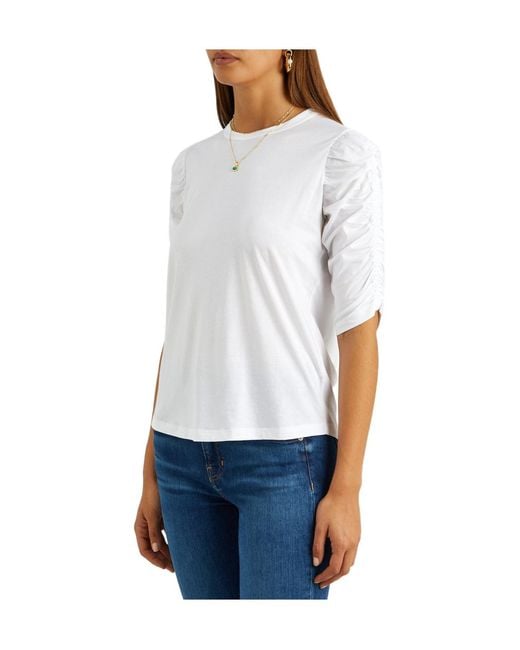 Veronica Beard White Waldorf Cotton T-Shirt