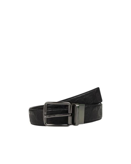 COACH Black Logo Belt for men