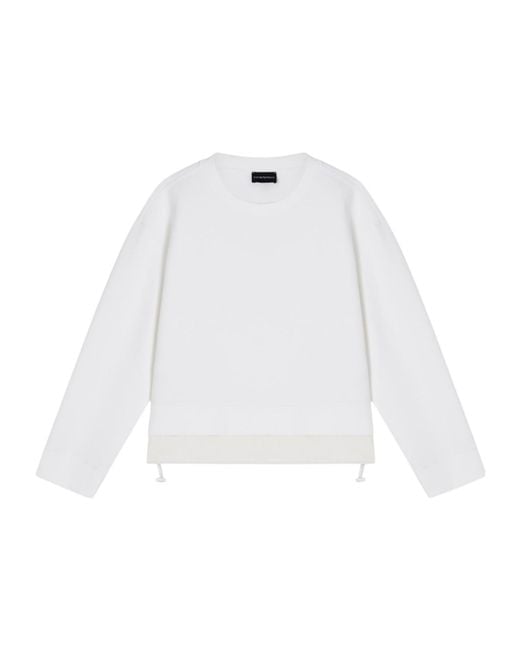 Emporio Armani White Crew-Neck Sweatshirt