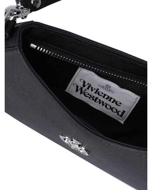 Vivienne Westwood Black Orb Plaque Shoulder Bag
