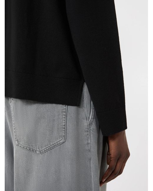 Max Mara Black Smmfrisia Long-Sleeved Knitted Polo Shirt