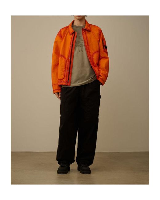 C P Company Black Microreps Boxy Cargo Pants for men