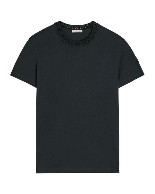 Moncler Black Cotton Crew Neck T-Shirt