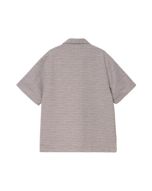 Carhartt Gray Short Sleeve Gellar Stripe Shirt for men