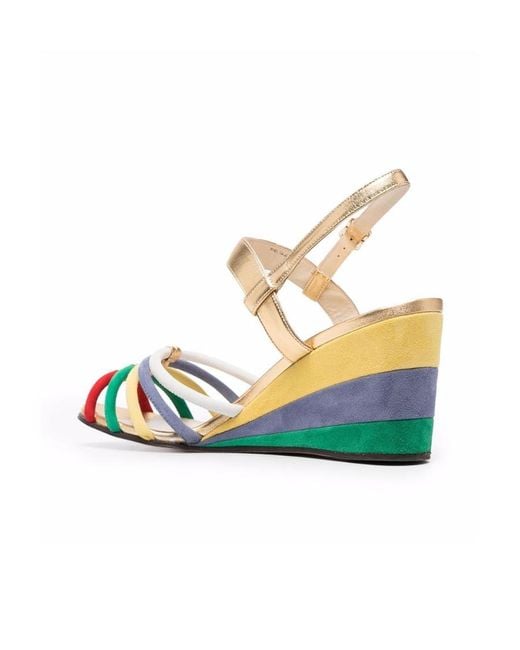 Ferragamo Blue Laila Colourblock Strap Sandals
