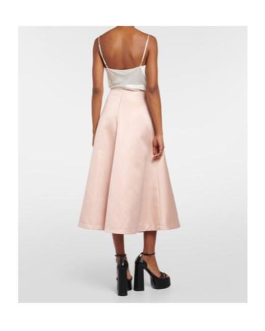 Altuzarra Pink Varda Satin Midi Skirt