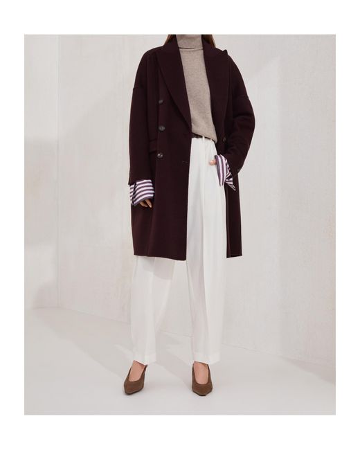Brunello Cucinelli Red Double-Breasted Coat