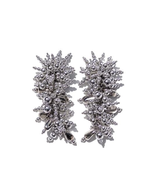 Self-Portrait White Beaded Dangle Earring
