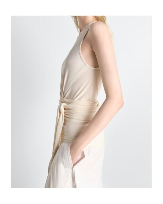Lemaire White Sleeveless Wrap Tops