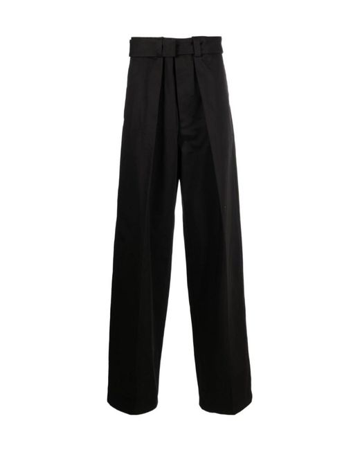 Jil Sander Black Loose-Cut Cotton Trousers for men