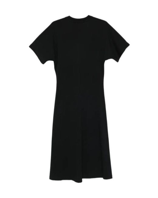 Closed Black Crew-Neck T-Shirt Midi Dress