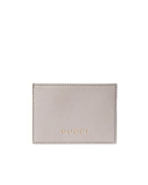 Gucci Gray Card Case With Lettering