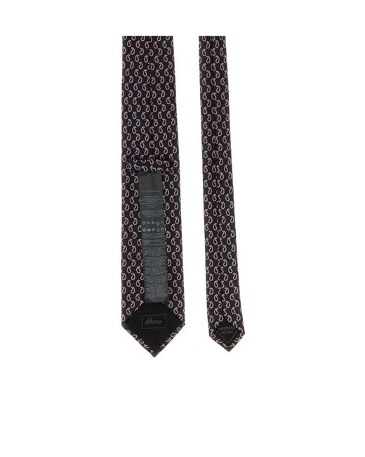 Brioni Black Embroidered Tie for men