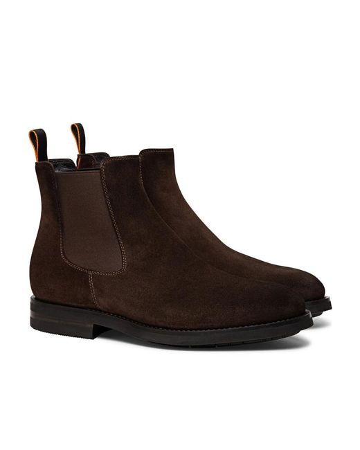 Santoni Brown Enver Chelsea Boots for men