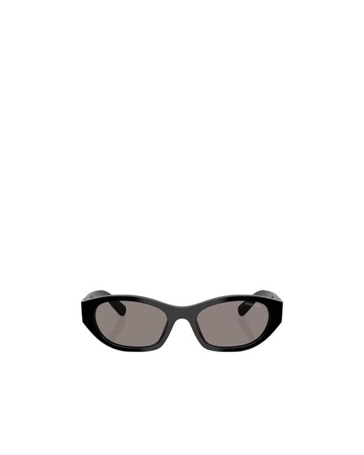 Miu Miu White Eyewear Oval Frame Sunglasses