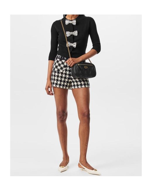 Valentino Blue Bow Knit Cardigan