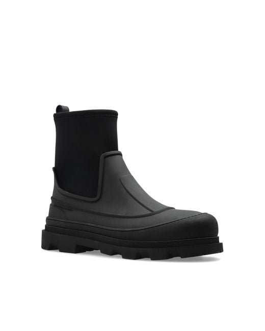 Moncler Black Round-Toe Short Boots for men