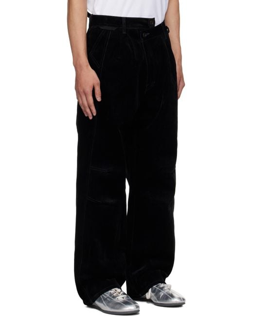 ANDERSSON BELL Black Crossover Carpenter Wide-Leg Track Pants for men