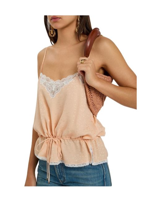 Chloé Natural Flower Trimmed Top