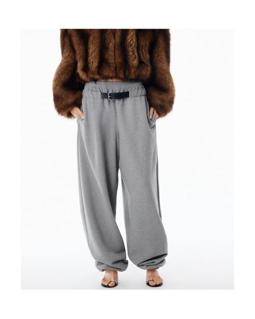 Alexander Wang Gray Belt-Detail Track Pants