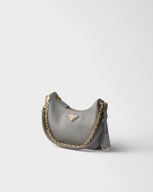 Prada Gray Re-Edition Mini Saffiano Leather Bag
