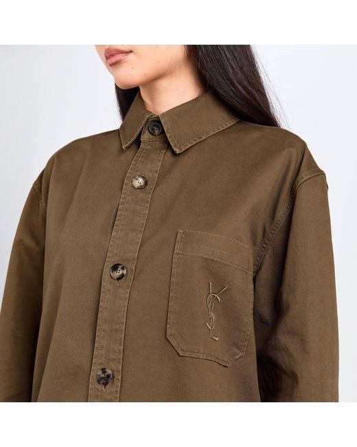 Saint Laurent Green Solid Color Casual Jacket
