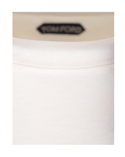 Tom Ford White Crewneck Long-Sleeved T-Shirt for men