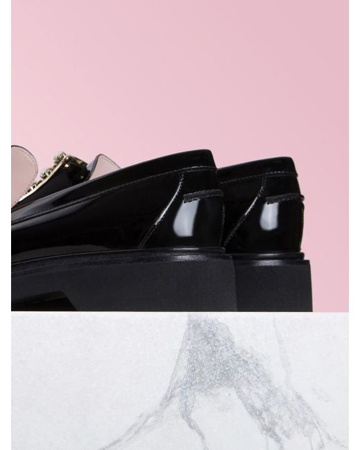Roger Vivier Black Embellished Slip-On Loafers