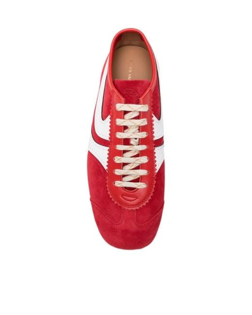 Dries Van Noten Red Round-Toe Sneakers for men