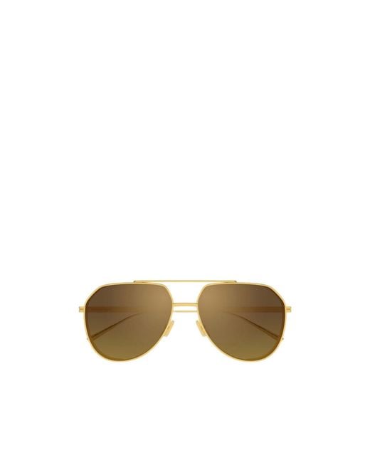 Bottega Veneta Metallic Eyewear Aviator Frame Sunglasses