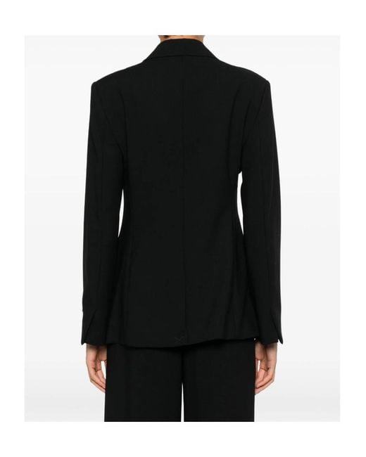 Calvin Klein Black Single-Breasted Logo-Patch Jacket