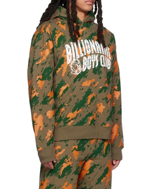 BBCICECREAM Green Camouflage-Printed Long-Sleeved Hoodie for men