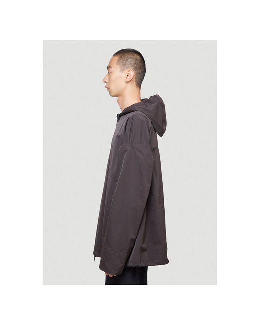 Bottega Veneta Black Hooded Windbreaker Jacket for men