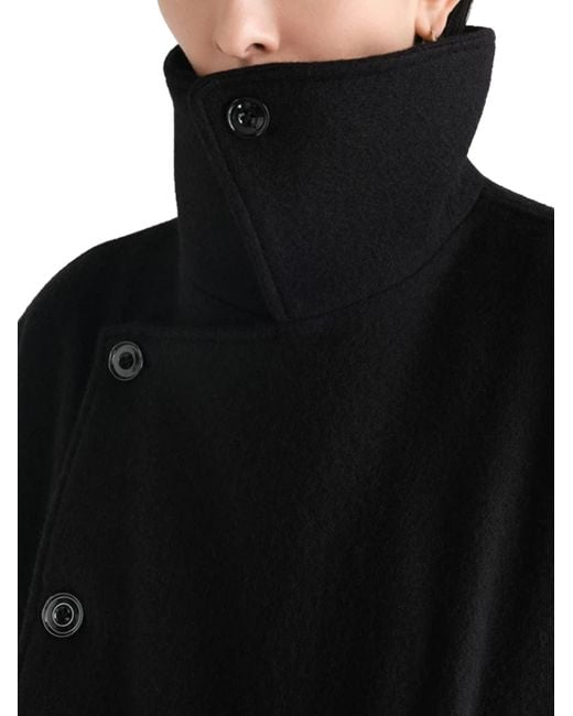 Lemaire Black Short Wrap Coat