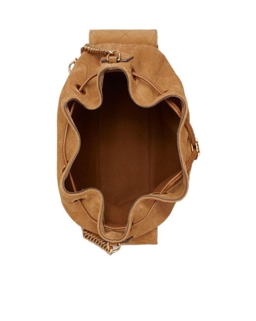 Tory Burch Brown Charlie Quilted Bucket Bag