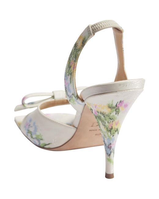 Dior Metallic Bow Heeled Slingback Sandal