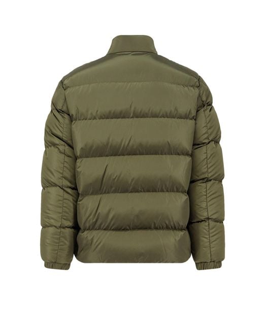 Moncler Green Logo Patch Zip-Up Puffer Jacket for men