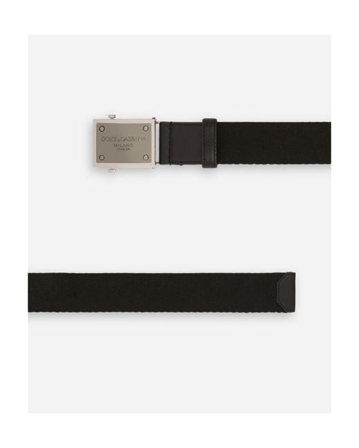Dolce & Gabbana Black Logo Engraved Buckled Belt for men