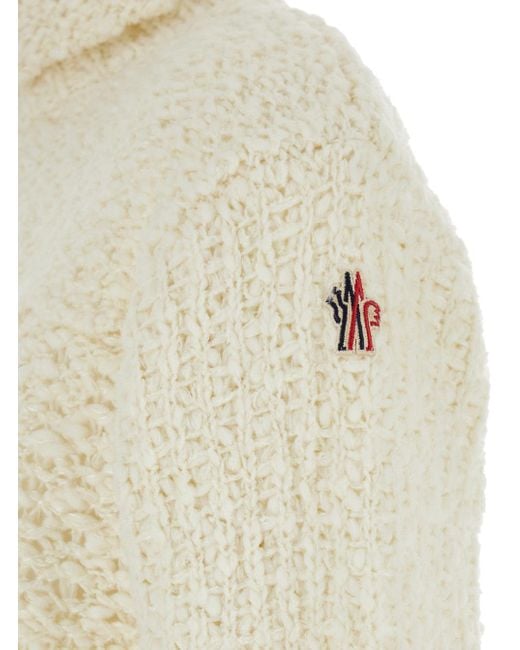 Moncler White Grenoble Roll-Neck Knitted Jumper