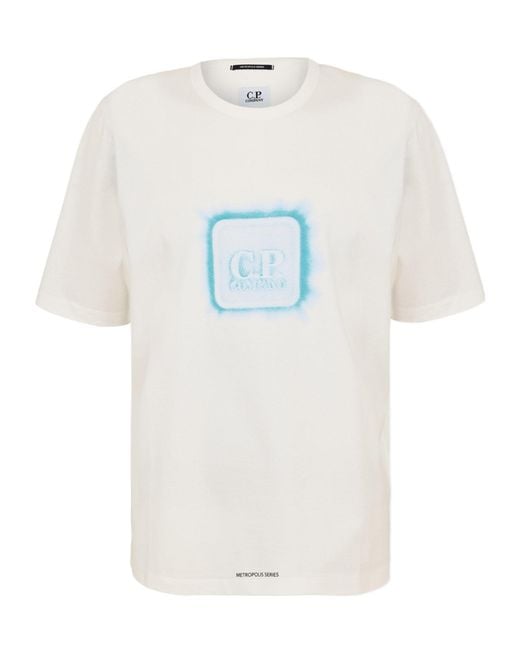 C P Company White Front Logo T-Shirt for men