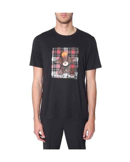 Neil Barrett Black Funke'D Bear Printed Short Sleeved T-Shirt for men
