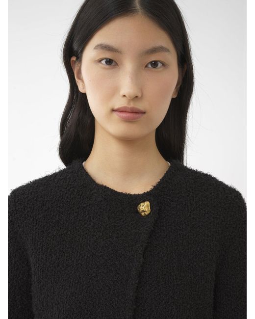 Chloé Black Chloé Tweed Frayed Edge Jacket