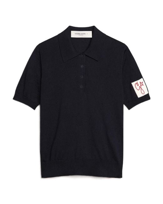 Golden Goose Deluxe Brand Black Polo Knit Short Sleeves
