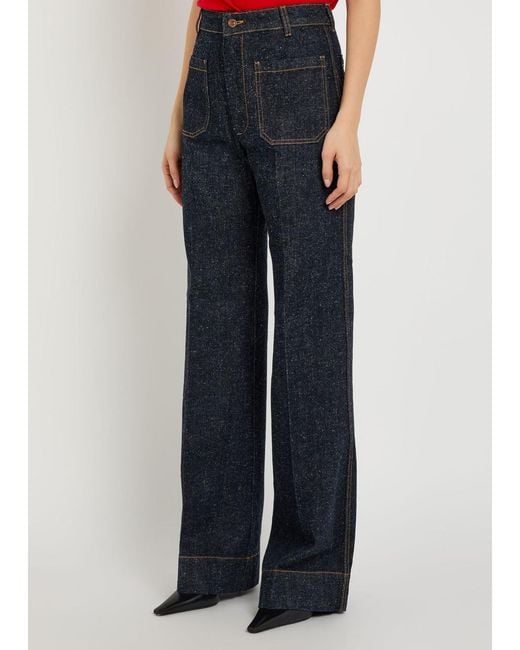 Victoria Beckham Blue Alina Flared-Leg Jeans